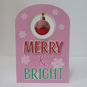 NEW Merry & Bright Pink Christmas Holiday Decor Tabletop‎